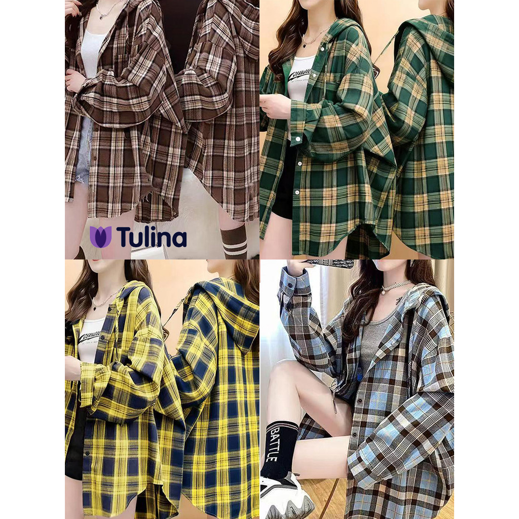เสื้อเชิ้ตผู้หญิงแขนยาว เสื้อมีฮู้ด แบบสบายๆ ใส่เดินเล่นในอากาศเย็น