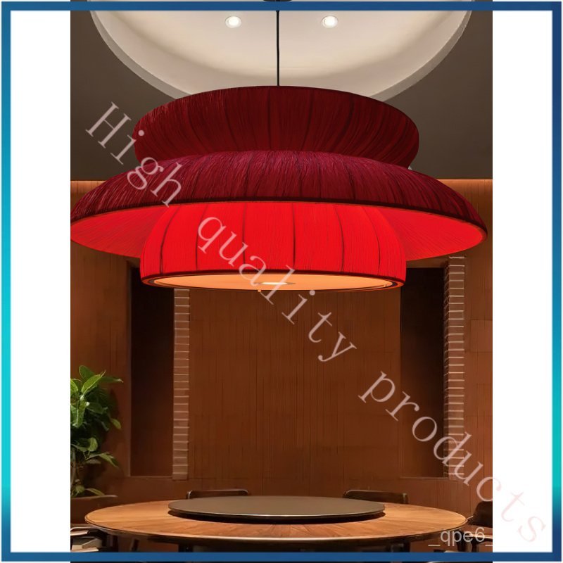 Chinese Style Dining Chandelier2025Restaurant Hotel Private Room Dining Table Lamp Retro Zen Fabric 