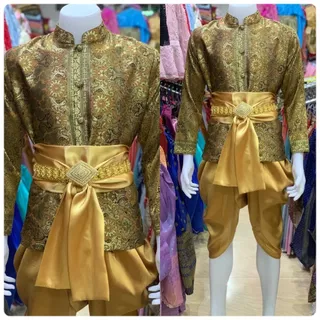 ชุดไทยผู้ชาย ชุดพี่หมื่นลายพี่โป๊ป(เสื้อ+โจง+ผ้าคาด)(ไม่รวมเครื่องประดับ)