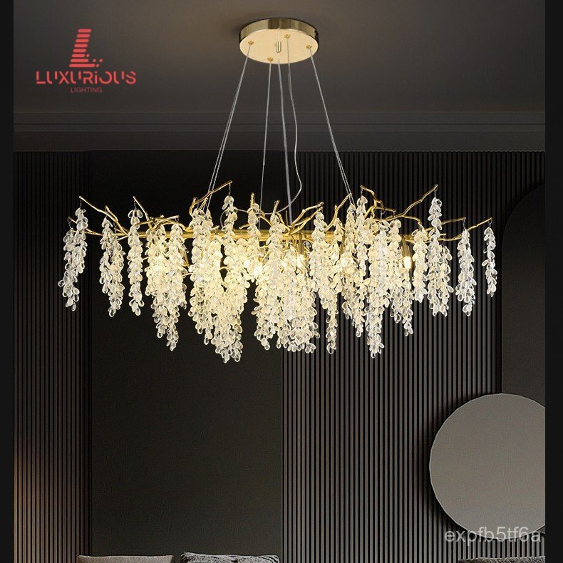 High-end Postmodern Living Room Dining Room French Art Bedroom Hall Chandelier Light Luxury Crystal 