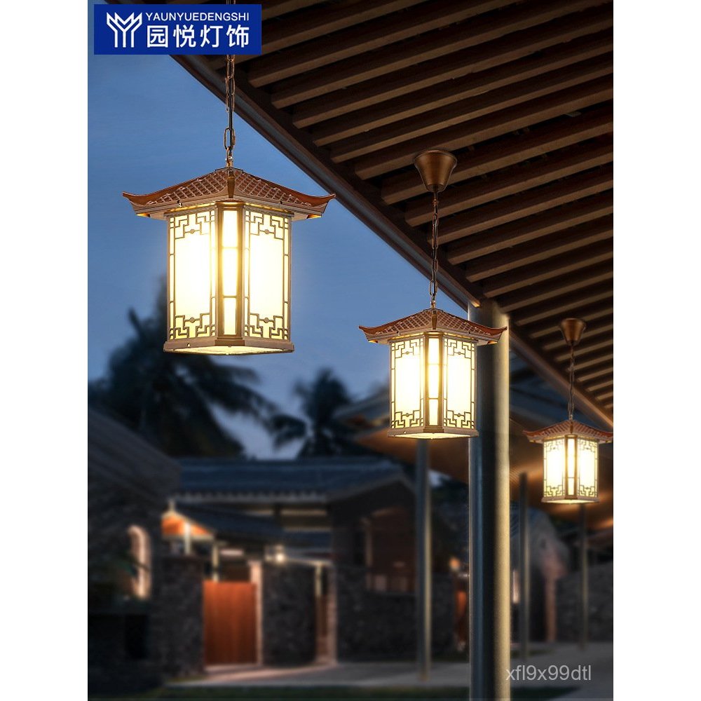 Outdoor Waterproof New Chinese Style Garden Pavilion Corridor Entrance Eaves Pavilion Outdoor Solar 