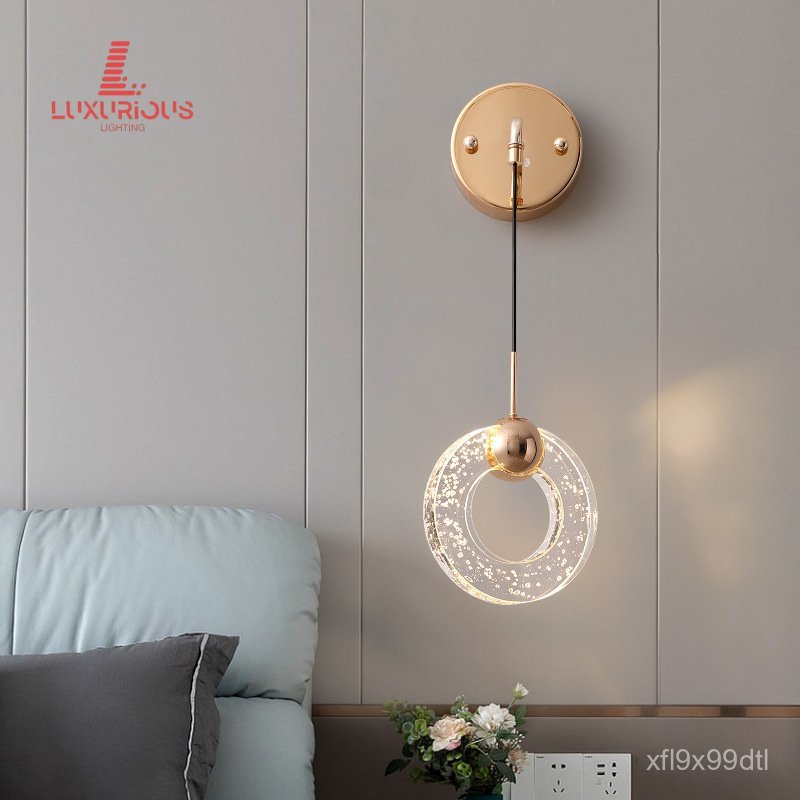 2022Internet Celebrity Bedside Lamp Wall Lamp Bedroom Lamp Modern Simple Nordic Light Luxury Master 