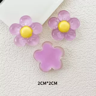 ❮10 ชิ้น❯ เรซิ่นของตกแต่งเรซิน DIY ดอกไม้ห้ากลีบโปร่งใส ดอกไม้คละสีงานฝีมือ ดอกไม้ตกแต่งชิ้นงาน
