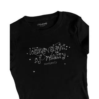 moodymolly เสื้อยืดรัดรูป สีพื้น slimfit รุ่น losing sight tee