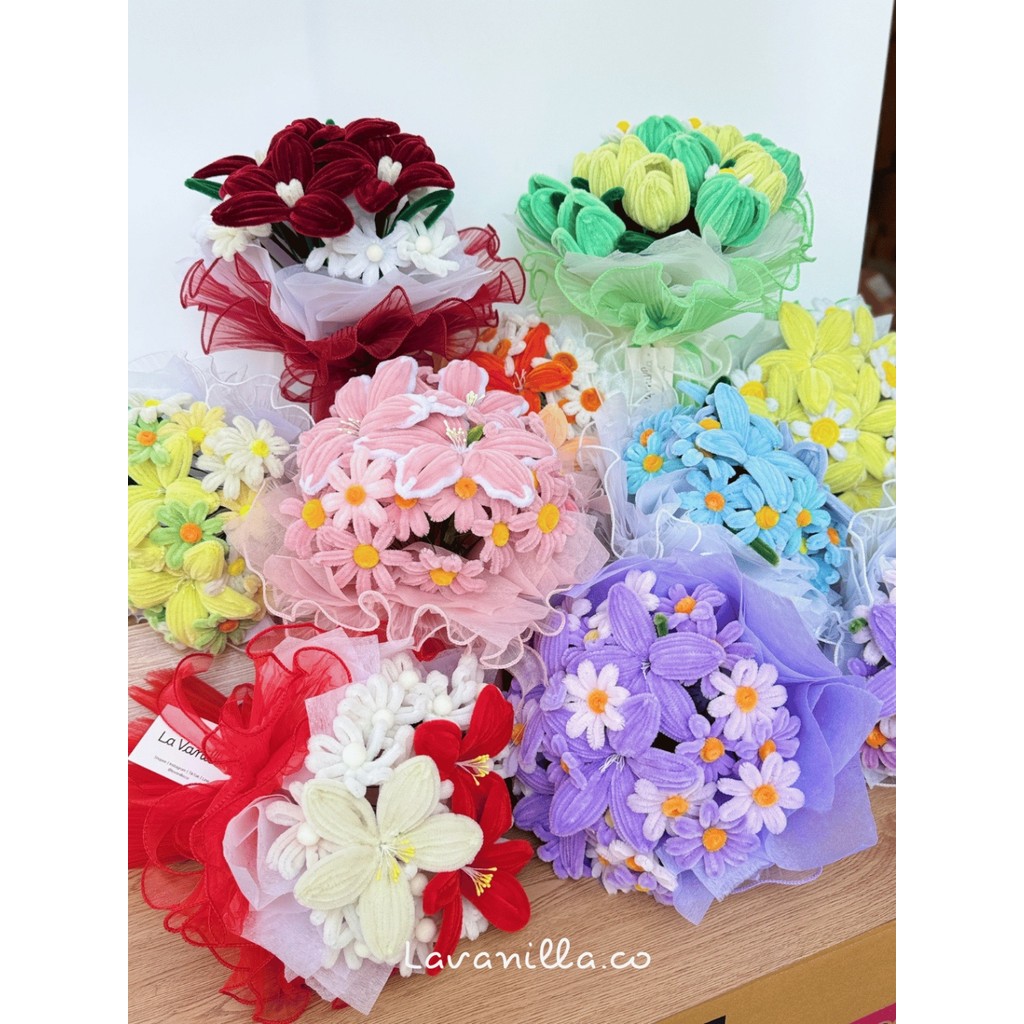 [มีส่งด่วน] ช่อดอกไม้ ช่อดอกไม้กำมะหยี่ สีสดใส สี limited ขนาด 35 cm. ช่อกลม