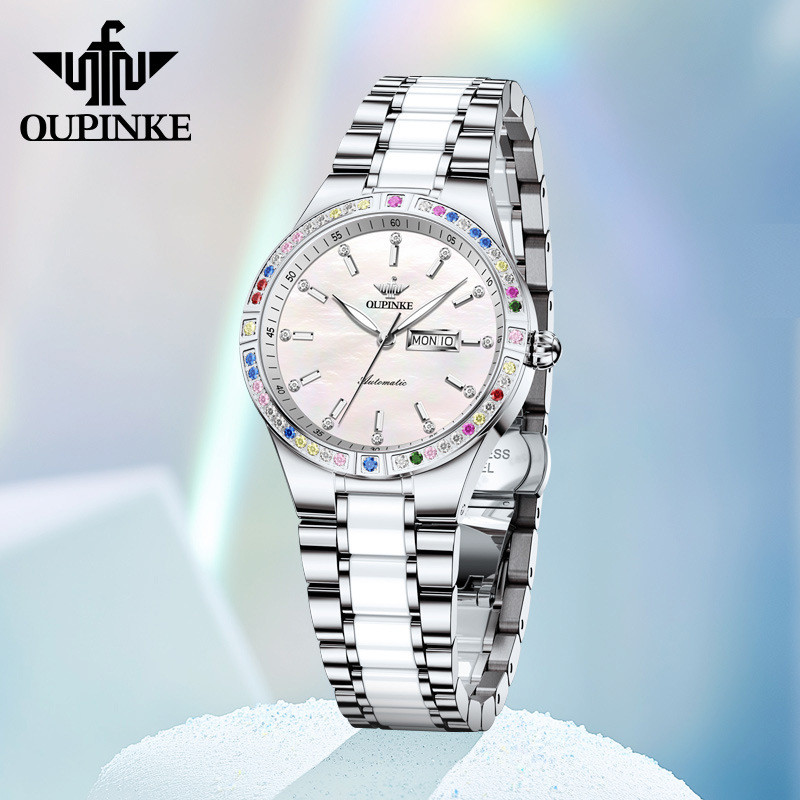 Oupinke OUPINKE Imported mechanical women's watch, niche high-end fashion ladies' watch, waterproof 