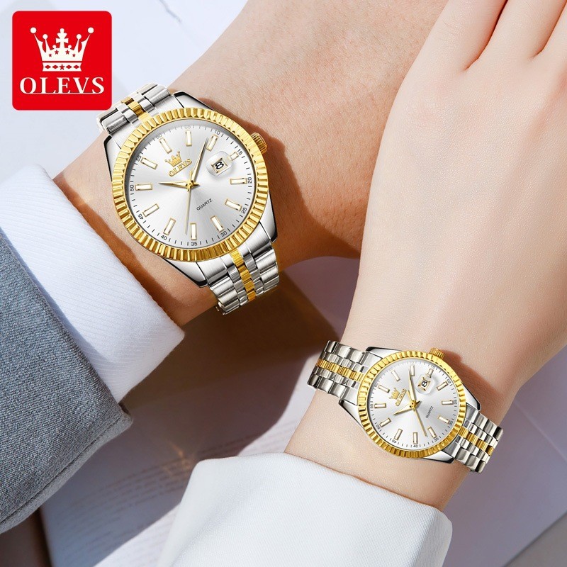 Oulishi Simple Quartz Couple Watches - A Pair of Fashionable Men's and Women's Watches