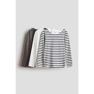 H&M(เอชแอนด์เอ็ม) ชุดเสื้อยืดแขนยาว 3 ตัว Boys 3-pack long-s…