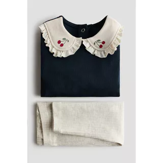 H&M(เอชแอนด์เอ็ม) ชุดท็อปและเลกกิ้ง 2 ชิ้น Infants 2-piece top and leggings set 1331605_1