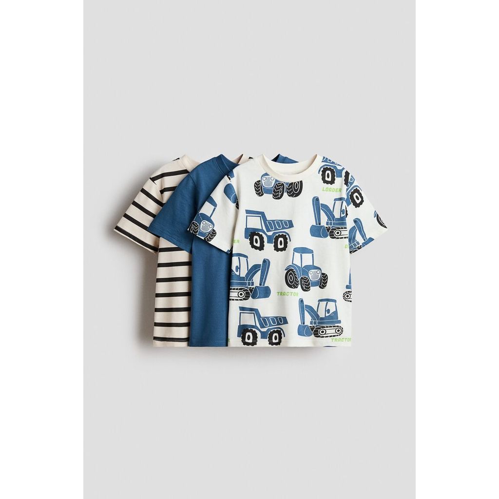 H&M(เอชแอนด์เอ็ม) ชุดเสื้อยืดพิมพ์ลาย 3 ตัว Boys 3-pack printed T-shirts 1250870_7