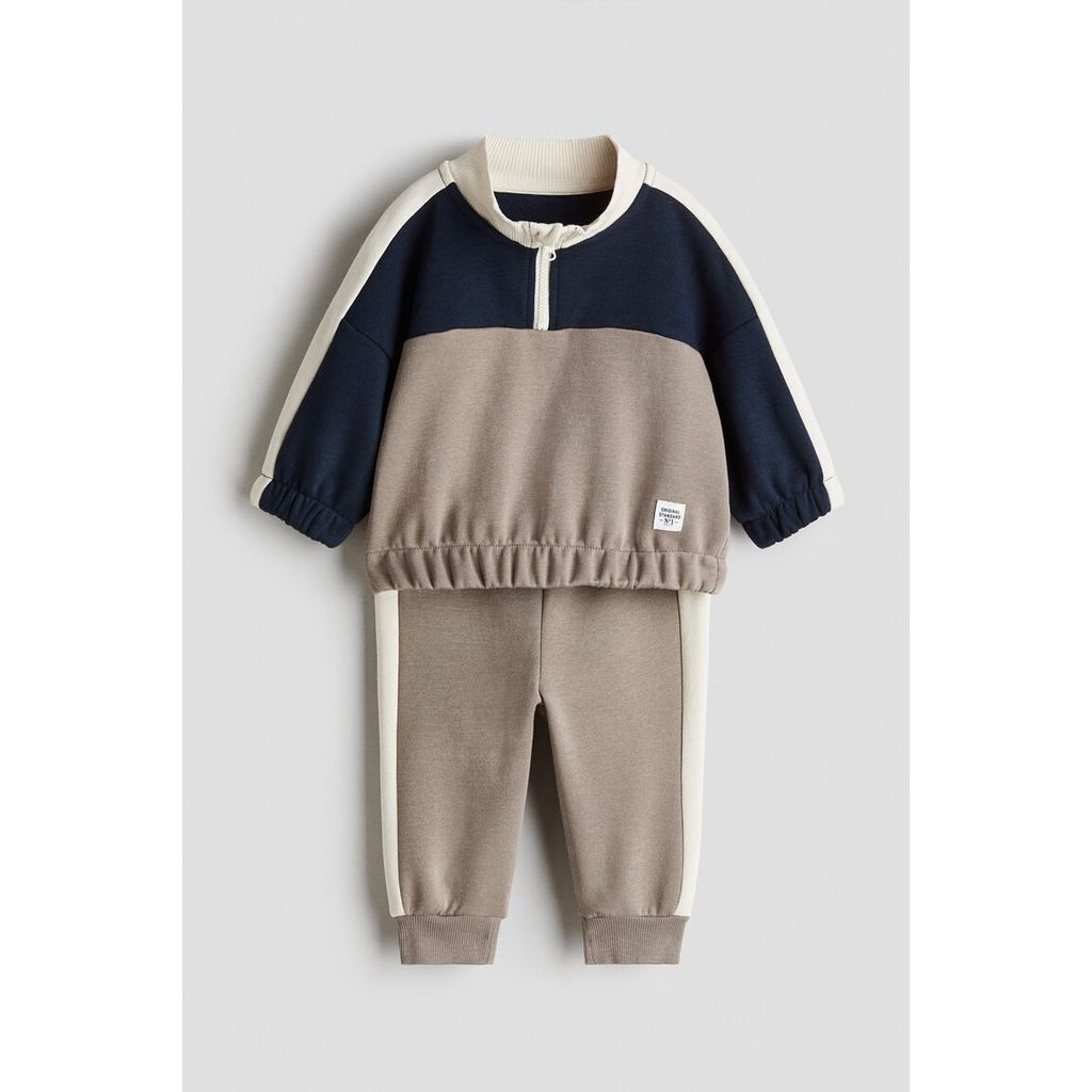 H&M(เอชแอนด์เอ็ม) ชุดเซ็ต 2 ชิ้นสีพื้น Infants 2-piece block-coloured set 1297584_1