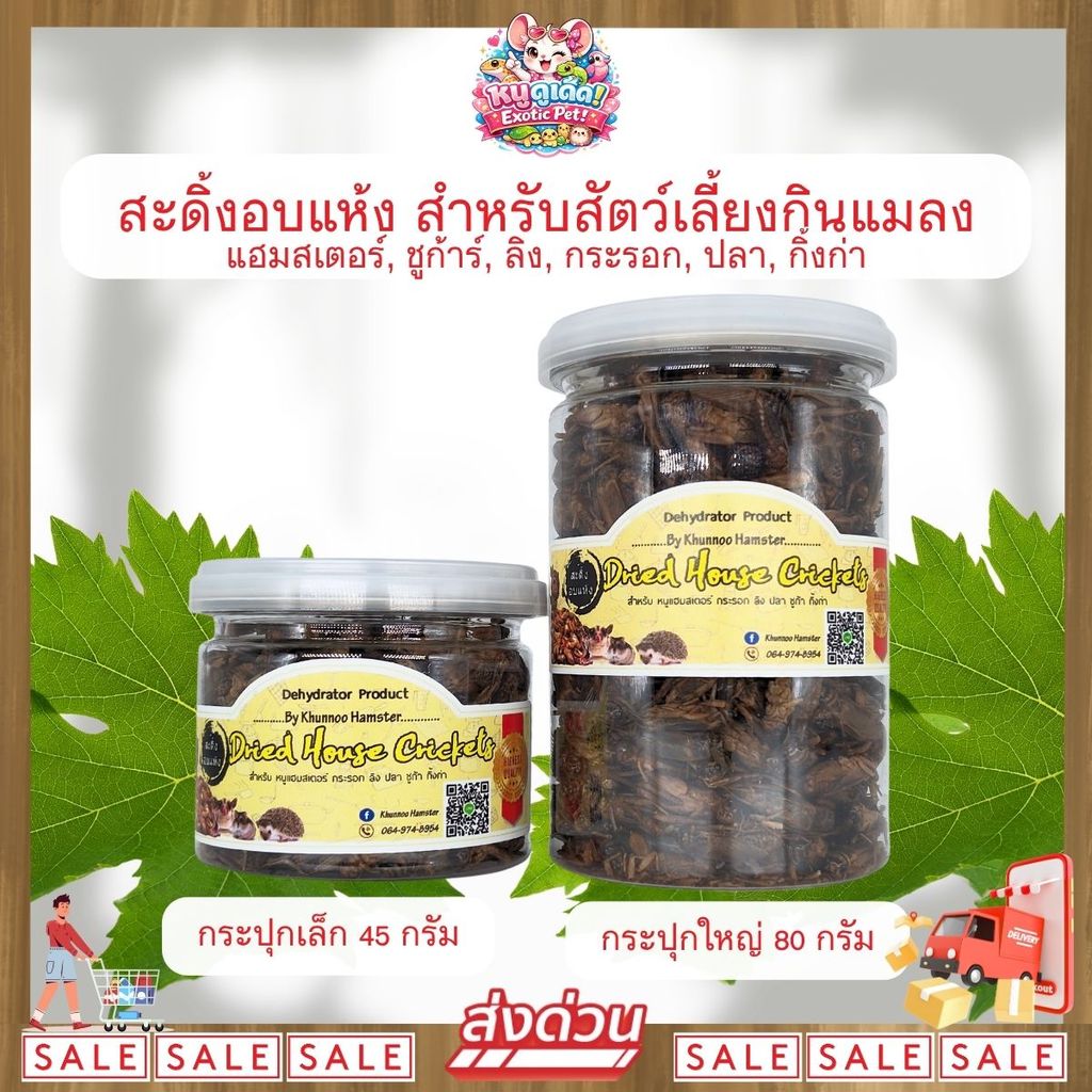*ส่งไว* Khunnoo Hamster สะดิ้งอบแห้ง สำหรับสัตว์เลี้ยงกินแมลง แฮมสเตอร์ ชูการ์ ลิง กระรอก ปลา