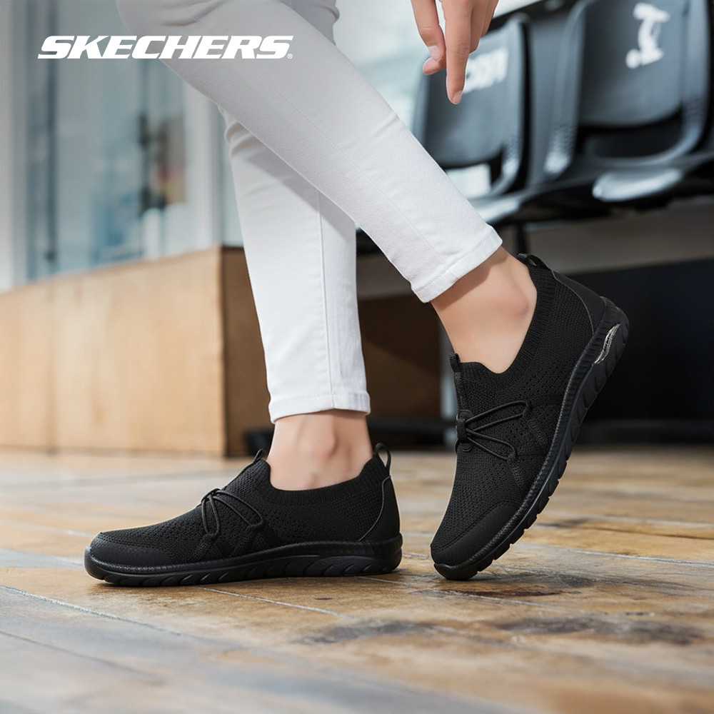 Skechers สเก็ตเชอร์ส รองเท้าผู้หญิง Women Arch Fit Flex Active Shoes - 100641-BBK - Air-Cooled Arch Fit