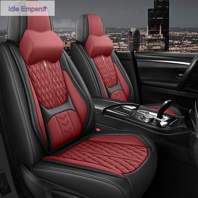 Universal Fit ผ้าคลุมเบาะรถยนต์หนัง PU ชุดเบาะด้านหน้า + เบาะหลัง Made สําหรับ CIVIC Triton Swift Ja