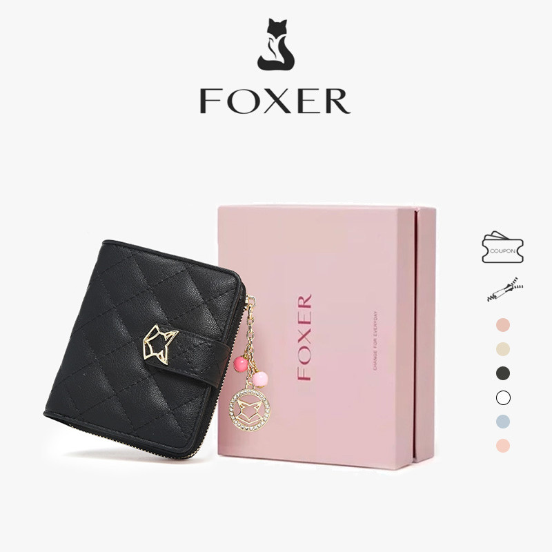 FOXER محفظة قصيرة بسحاب وتعليقة متعددة الجيوب