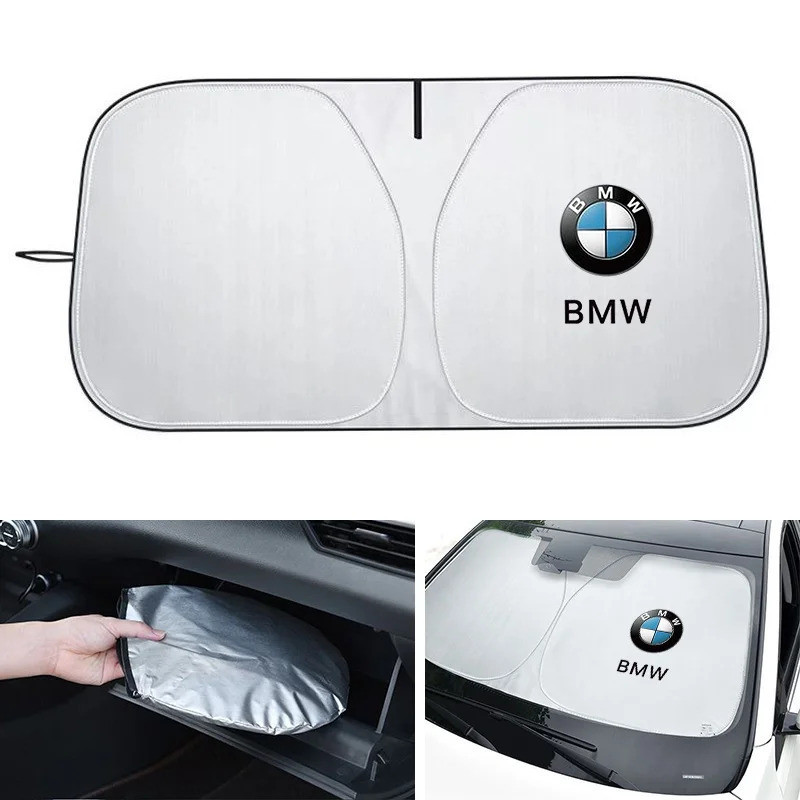 พับกระจกรถยนต์ Sun Shade สําหรับหน้าต่างด้านหน้าครีมกันแดด UV สําหรับ BMW M M3 M5 X1 X3 X5 X6 E46 E3