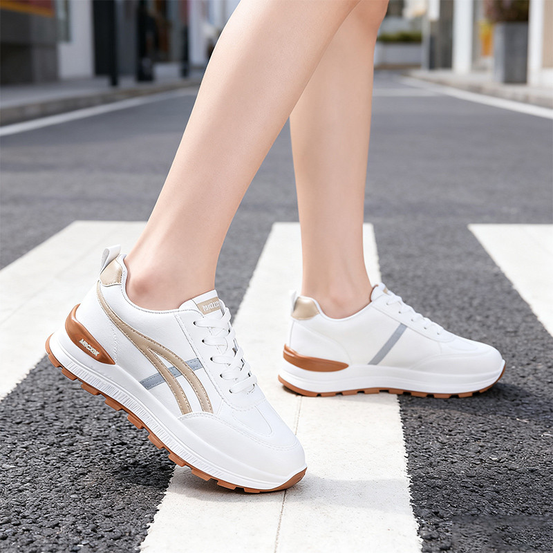 【Holost】รองเท้าผ้าใบผู้หญิง ใส่ออกกำลังกายได้ กันลื่น ทรงเสริมส้น ระบายอากาศได้ดี
