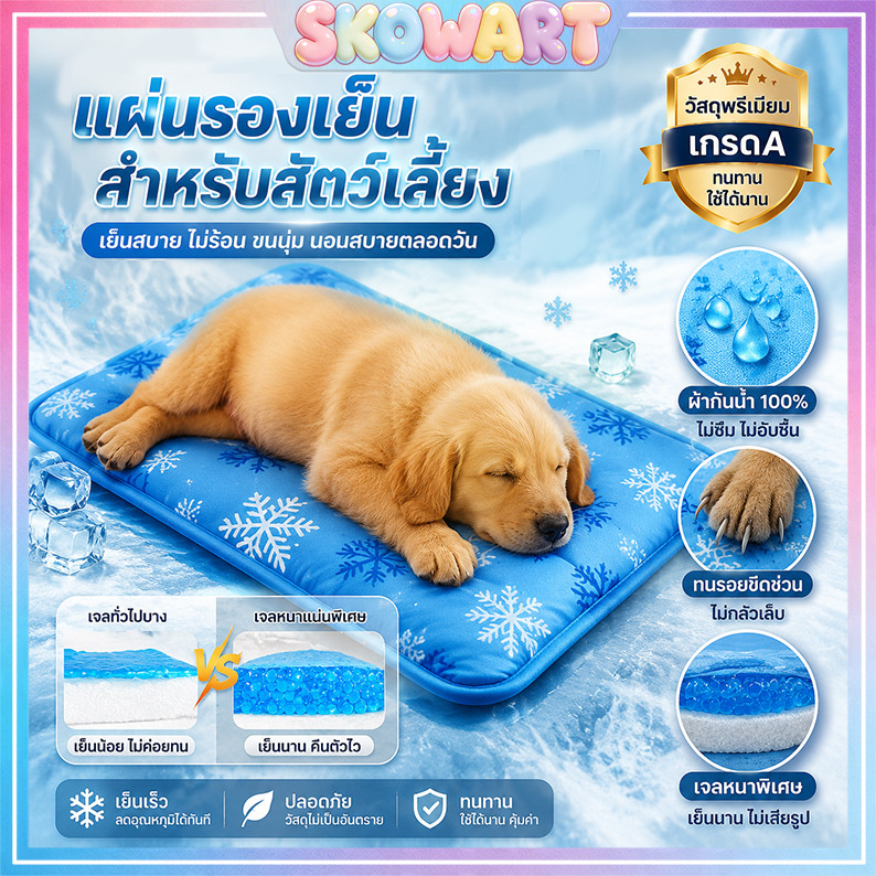 แผ่นยางควบแน่นสำหรับสัตว์เลี้ยงยอดนิยมสำหรับแมวและสุนัขทำให้เย็นลงอย่างรวดเร็วลดความเสี่ยงของโรคลมแดด