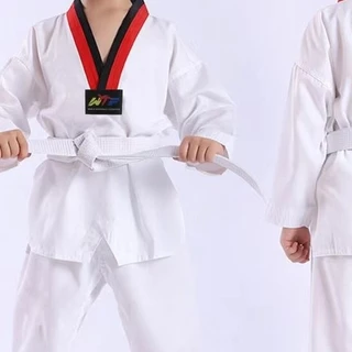 ชุดเทควันโด ชุดเทควันโดเด็ก ชุดเทควันโดผู้ใหญ่ แถมสายขาว [ แขนขายาว ]