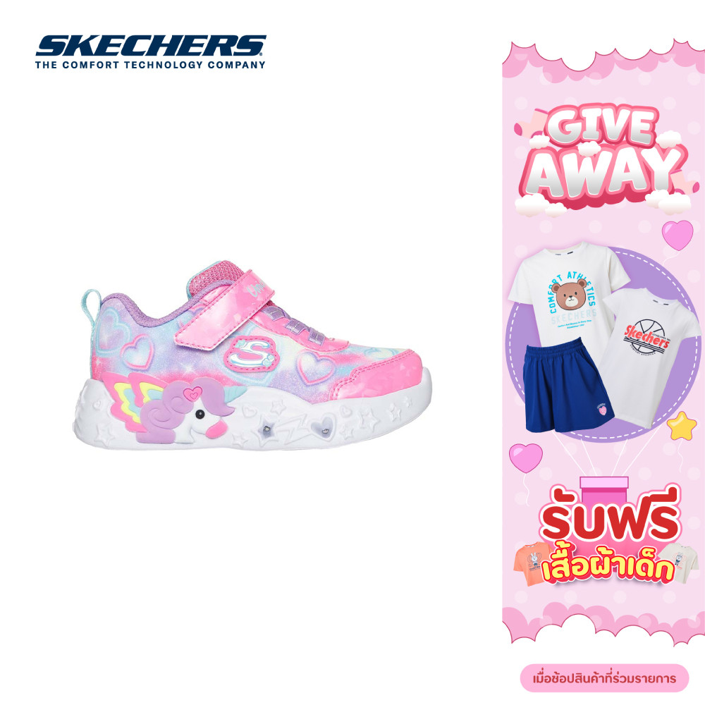 Skechers สเก็ตเชอร์ส รองเท้าเด็กผู้หญิง Girls Unicorn Charmer Lil Heart Sparkles Shoes - 303064N-PKMT (latest)