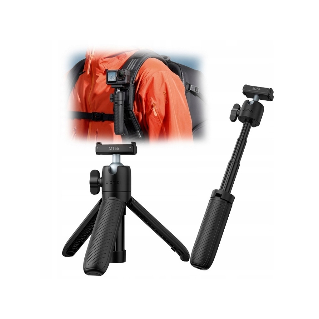 Ulanzi MT66 Tripod ขาตั้งกล้อง ไม้เซลฟี่ อุปกรณ์ POV สำหรับ DJI Action 5 Pro,4,3 / GoPro / insta360