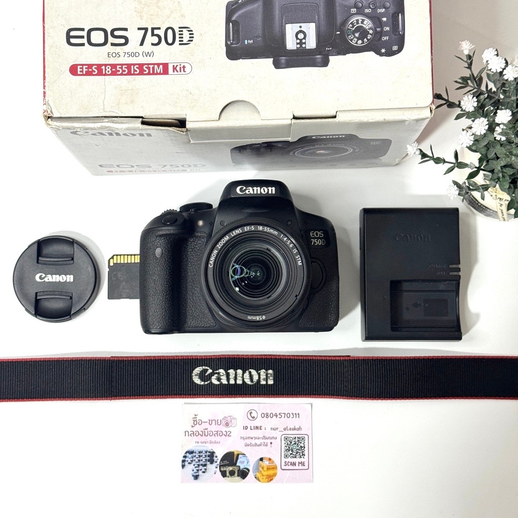 กล้องมือสอง Canon Eos 750D ใช้งานปกติ สภาพสวย อุปกรณ์ครบกล่อง