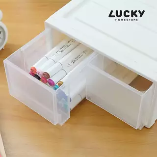 LUCKY HOME กล่องลิ้นชักเดี่ยวตั้งโต๊ะ CK-31/CK-32 ขนาด (กว้างxยาวxสูง) 26 x 33 x 13.5 cm.