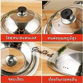 ร้านค้าใหม่ร้อนขายสแตนเลสฝาหม้อแก้วใสฝาหม้อ28/30/32/34/36/38/40/42เซนติเมตร
