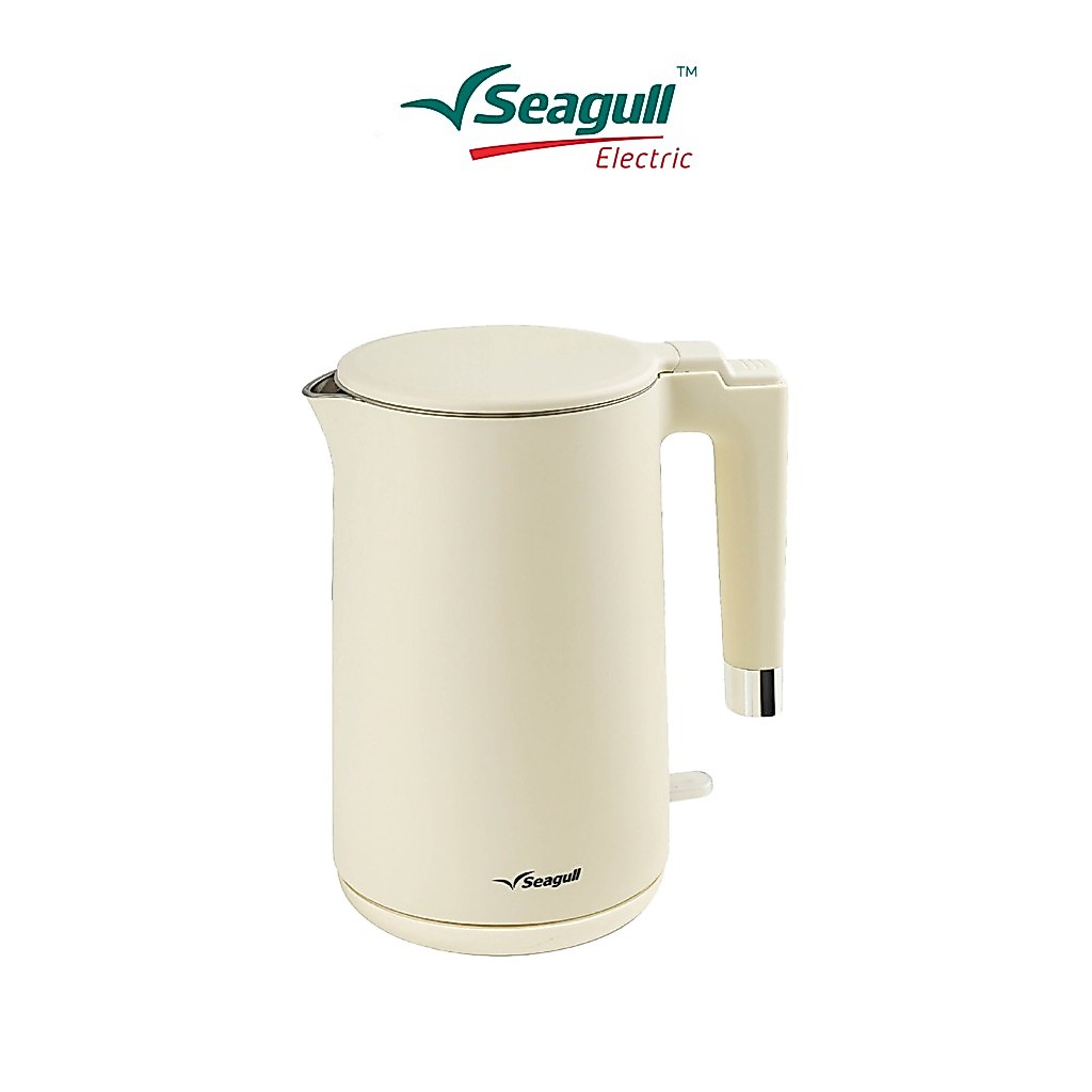 Seagull กาน้ำไฟฟ้าสองชั้น 1.7 ลิตร (สีครีม) DoubleWallElectric Kettle กาสองชั้น กามินิมอล กาต้มน้ำ