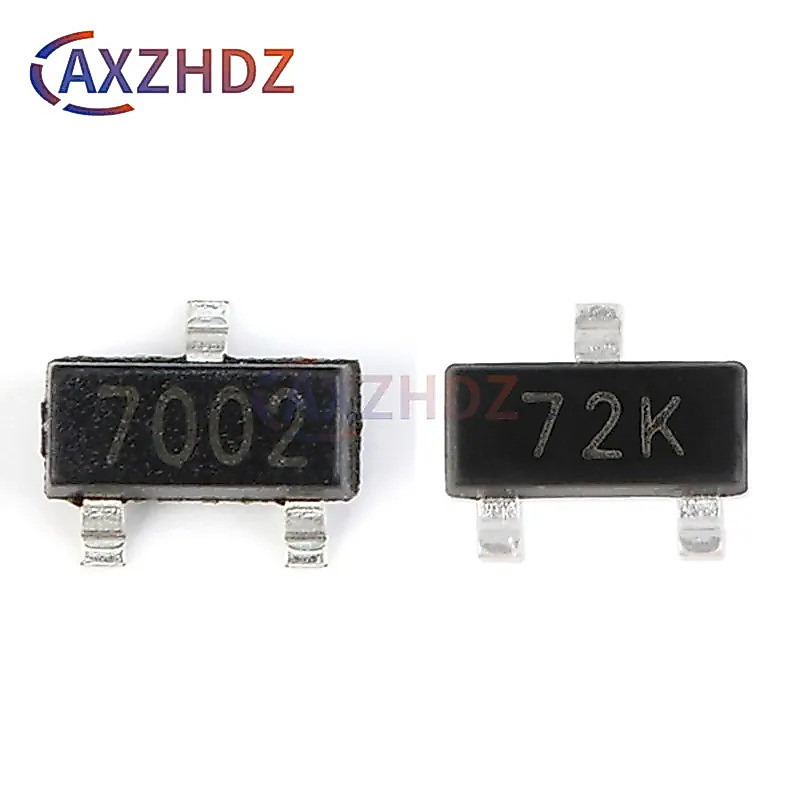 100PCS 2N7002 2N7002K LT1G 7002 702 72K 12W LW L2N7002KLT1G RK SOT-23 60V 340mA 115mA SMD N-channel 