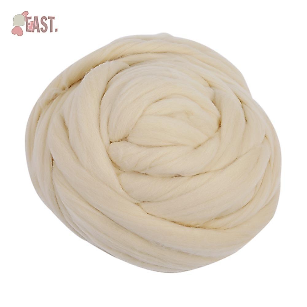 EASTS Needle Felting Wool, Wool White Wool Roving, Soft 8.8 oz Chunky Yarn For Needle Felting
