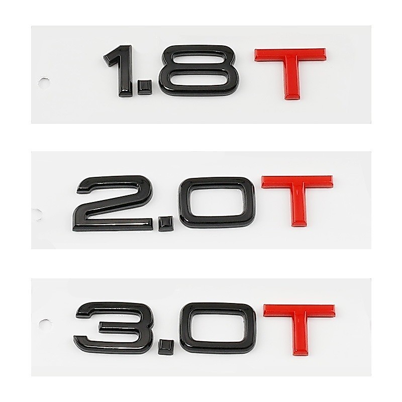 Audi1.8T 2.0T 3.0T Displacementโลโก้สําหรับAudi A1 A2 A3 A4 A5 A6 A7 A8 Q3 Q5 Q2 Q7 Q8 สัญลักษณ์ด้าน