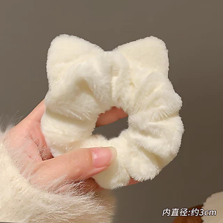 ฤดูใบไม้ร่วงฤดูหนาวหูแมวตุ๊กตา Scrunchy ผม Tie หางม้าสูงผูกผมเครื่องประดับผม