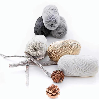 ไหมพรมคอตตอนนม 4ply น้ำหนัก50กรัม 86สี สีพาสเทล ถักง่าย ถักโครเชต์ Milk cotton yarn พร้อมส่งจากไทย