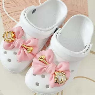 อุปกรณ์เสริมรองเท้าอุปกรณ์เสริมรองเท้าแตะ โบว์ DIY อุปกรณ์เสริมหัวเข็มขัดรองเท้าดอกไม้ด้านบนตกแต่ง