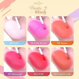 CHER Vit C 3 in 1 Cloudy Blush (Oil-free) เฌอ บลัชซัมเมอร์วิตซี เนื้อกำมะหยี่ ทาได้ทั้งแก้ม ตา ปาก