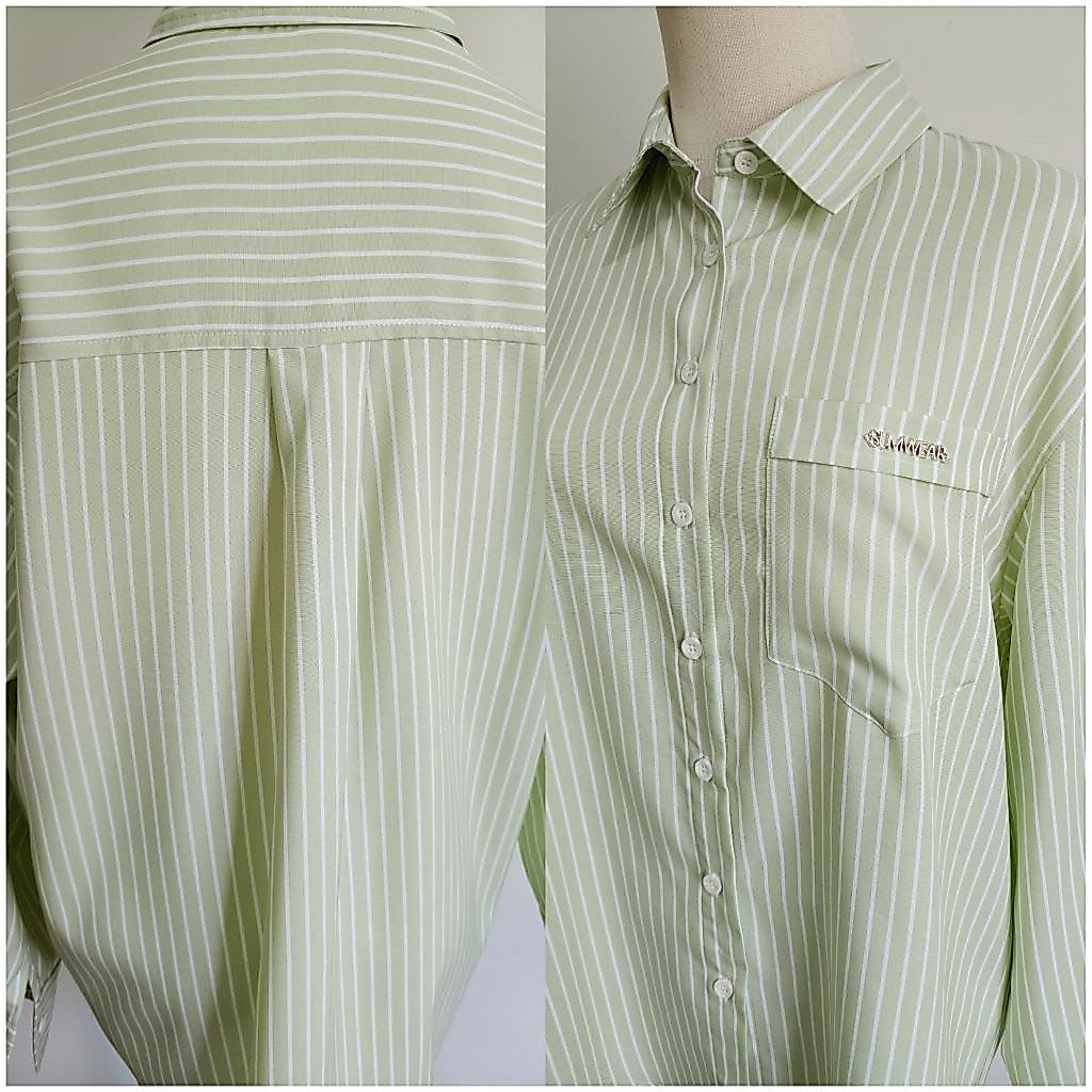 สภาพกริบ สีเขียว Sumwear.bkk - Jupiter shirt เสื้อเชิ้ตแขนยาวปัก อะไหล่ SUMWEAR