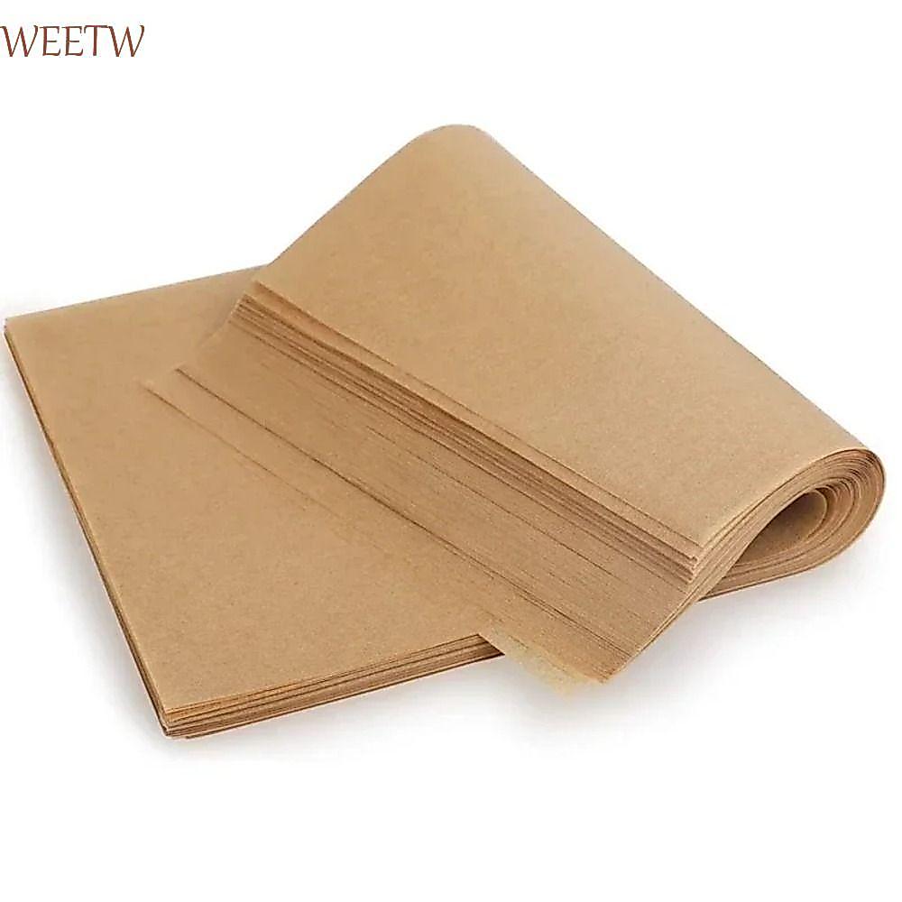 WEEKW 100 ชิ้น Deli Wax Paper แผ่น, สีน้ําตาล Non-stick Sanwich Wrappering กระดาษ, แม่พิมพ์คุกกี้ทิ้งตะกร้าอาหาร Liners Greaseproof กระดาษห่ออาหาร Festival