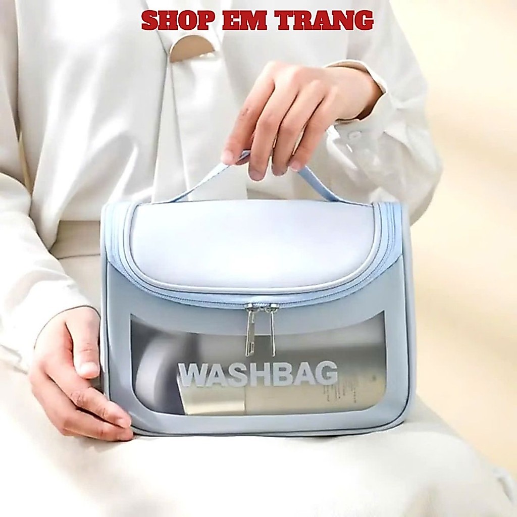 WASHBAG BAG WITH LID, WASHBAG กระเป๋าเครื่องสําอางเดินทางแบบใสระดับพรีเมียม - TUUIWASHBAG589