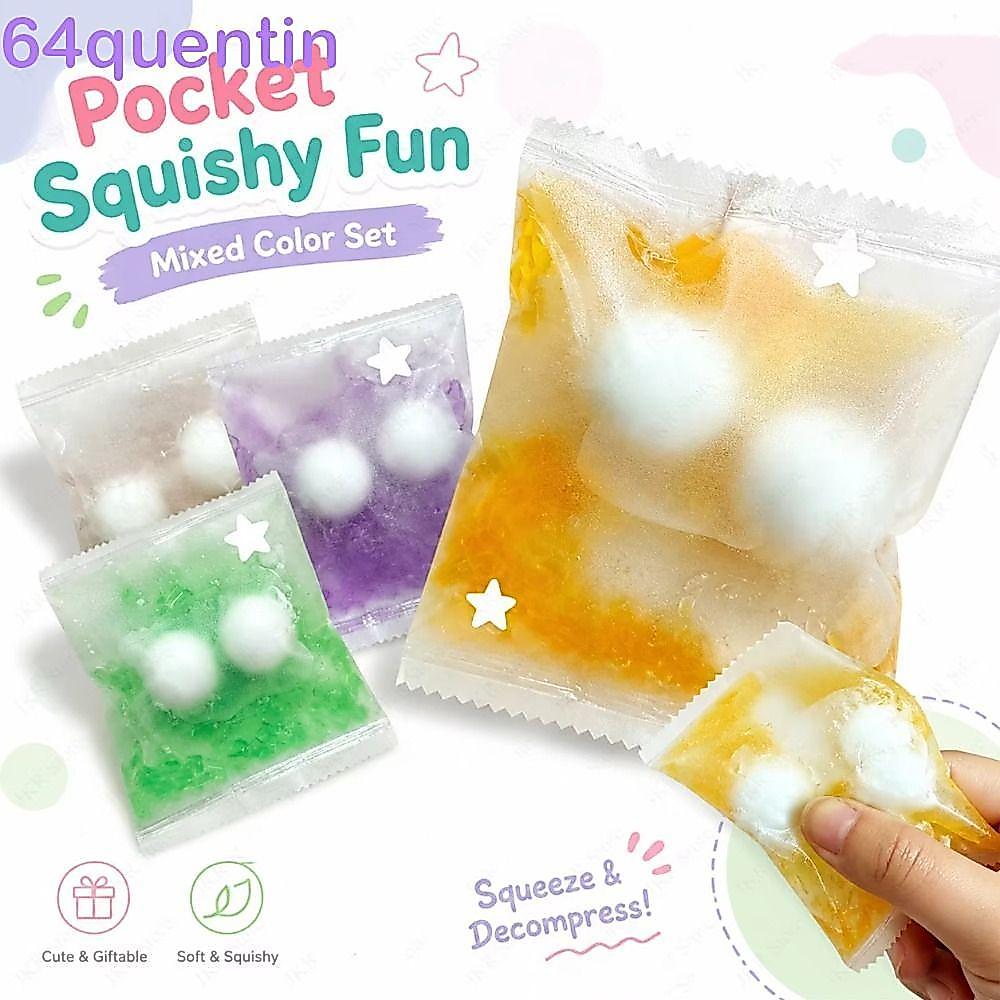QHENTIN Crispy Handmade Ball, Crunch Sound Handmade Sensory Dumpling Squishy, ชายหญิงผลไม้ที่เต็มไปด้วย Candy กรอบหยิก Fidget บีบกระเป๋าเดสก์ท็อปของขวัญ