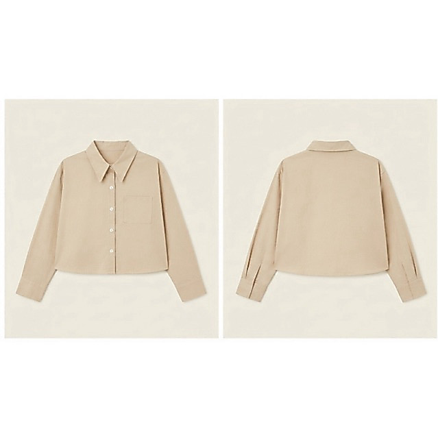 🧿เสื้อเชิ้ตผู้หญิงแขนยาวสีearth tone