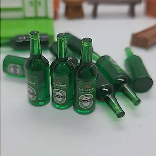 b009 ขวดแก้วไฮนาเก้นของจิ๋วของเล่นแพ็คละ 10 ชิ้น