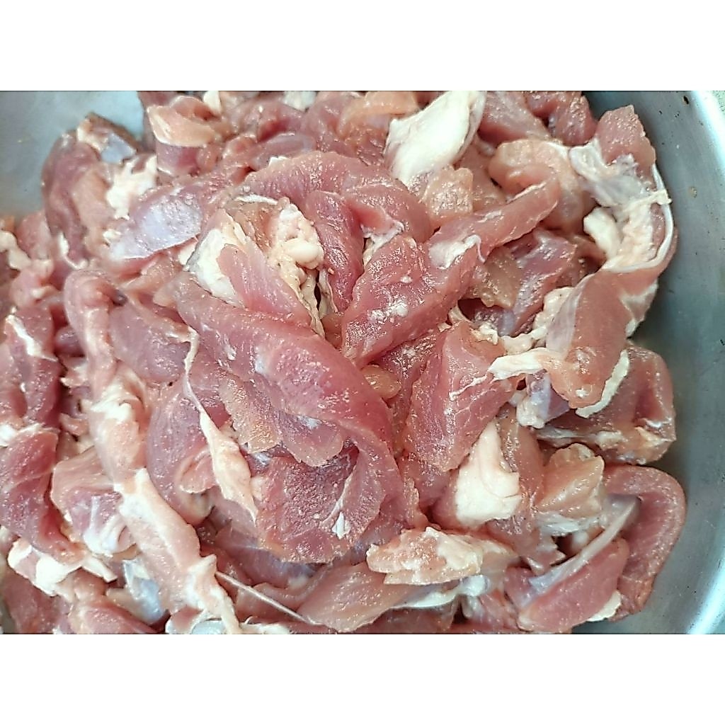 หมูหมักแดดเดียว ไม่ตากแดด แบบยังไม่ทอด✅หมูติดมัน❌ยังไม่ได้ทอด❌ไม่ใส่ผงชูรส❌ไม่ใส่สี ขนาดครึ่งกิโลกรัม