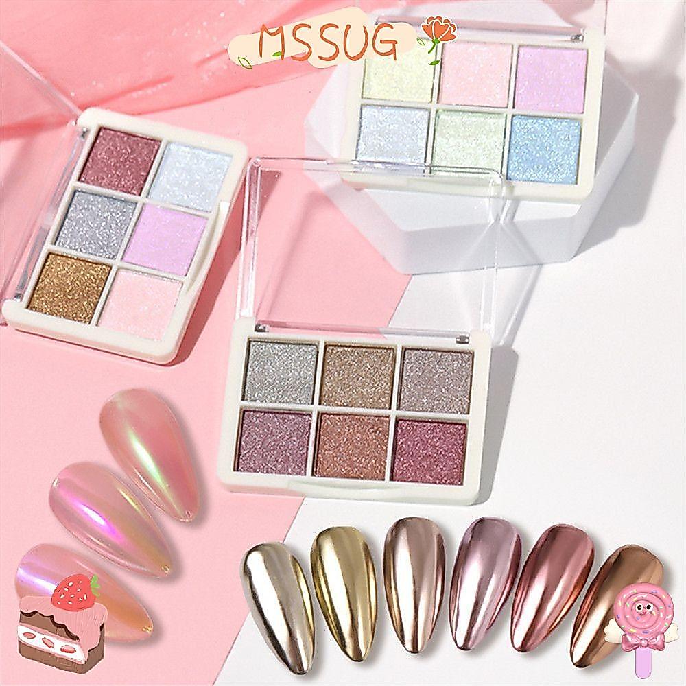 MSSUG Magic Mirror Powder การเพิ่มประสิทธิภาพเล็บตกแต่งผงออโรร่า