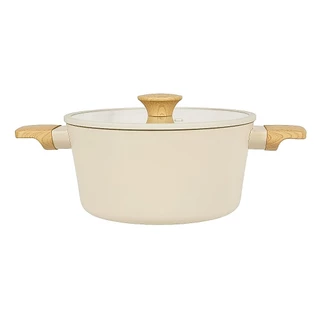 Seagull หม้อต้มนอนสติ๊ก ไอวอรี่ เพิร์ล อินดักชั่น ขนาด 24 ซม. พร้อมฝาแก้ว Ivory Pearl Non-stick Sauce Pot with Glass Lid
