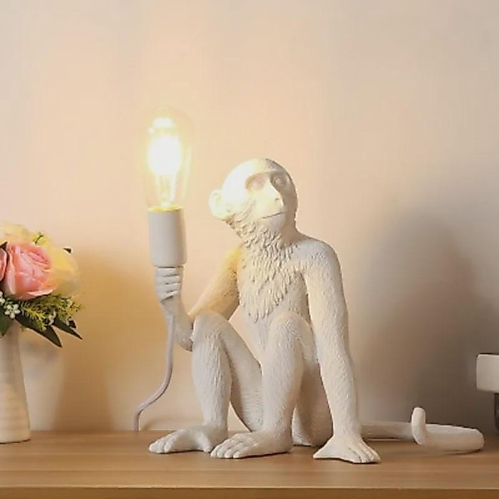 Modern LED Art Monkey Pendant Light Resin Simian Lamp For Living Parlor Study Room Corridor Lights