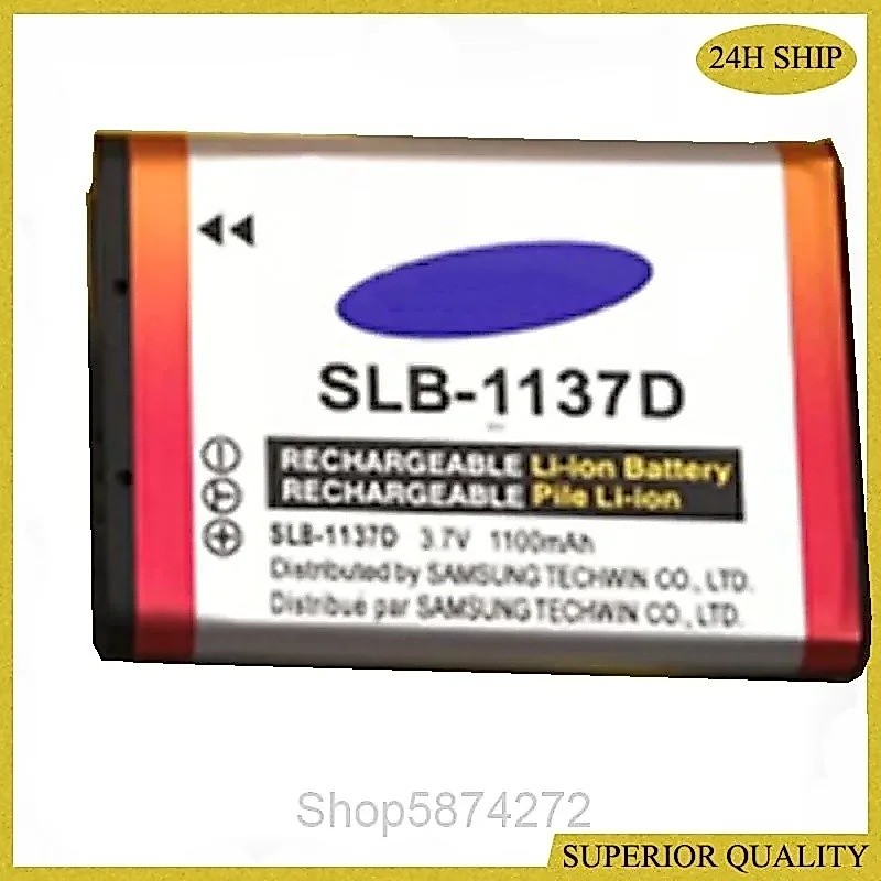 1100mAh SLB-1137D SLB 1137D SLB1137D แบตเตอรี่กล้องสําหรับ SAMSUNG TL34HD NV106 HD i85 i100 NV103 NV