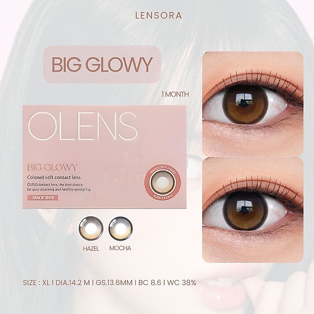 Olens รุ่น Big Glowy สี Hazel,Mocha (Contactlens), คอนแทคเลนส์เกาหลี