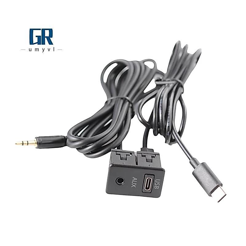 เครื่องนําทาง Android ในรถยนต์ แผง AUX TYPE-C + AUX อินพุต USB-C + AUX แผงอินเทอร์เฟซสายต่อแผงอะแดปเ