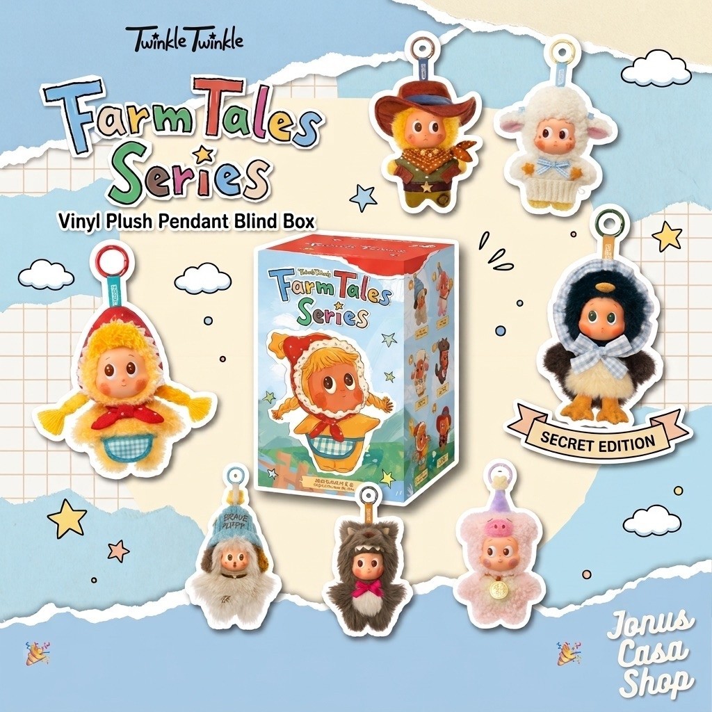 (ใช้Codeลดได้) พร้อมส่ง📦🚛 พวงกุญแจทวิงเกิ้ลคอลฟาร์มล่าสุด-Twinkle Twinkle Farm Tales Series-Vinyl Plush